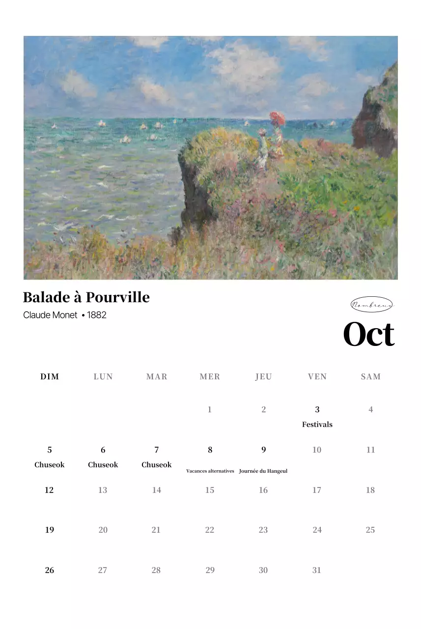 Calendrier de l'art classique