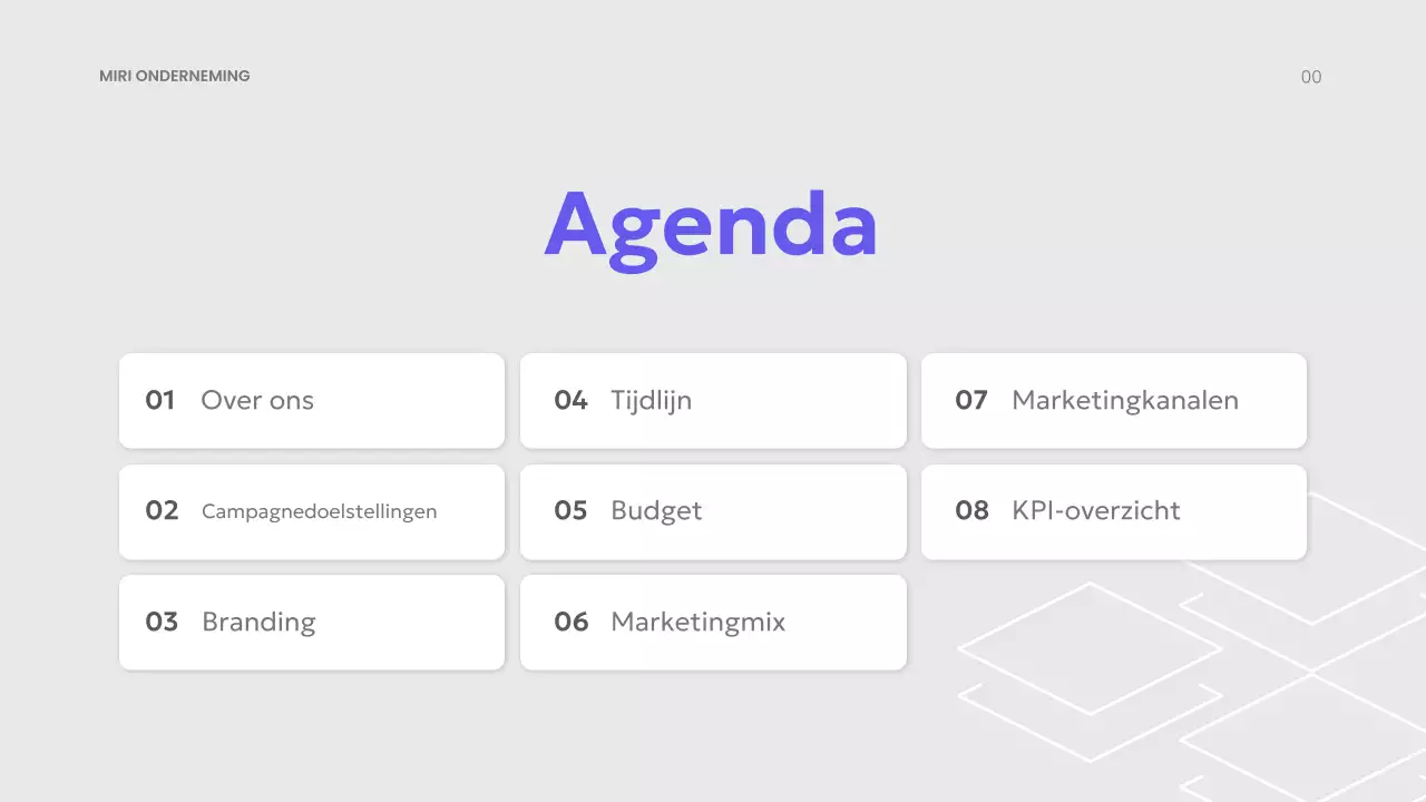 presentatie paars modern marketingplan