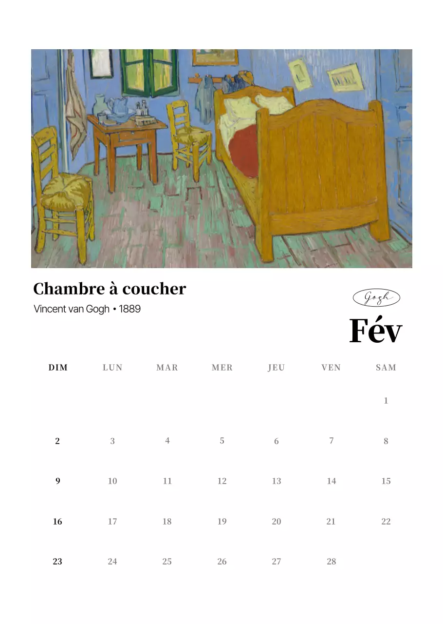 Calendrier de l'art classique
