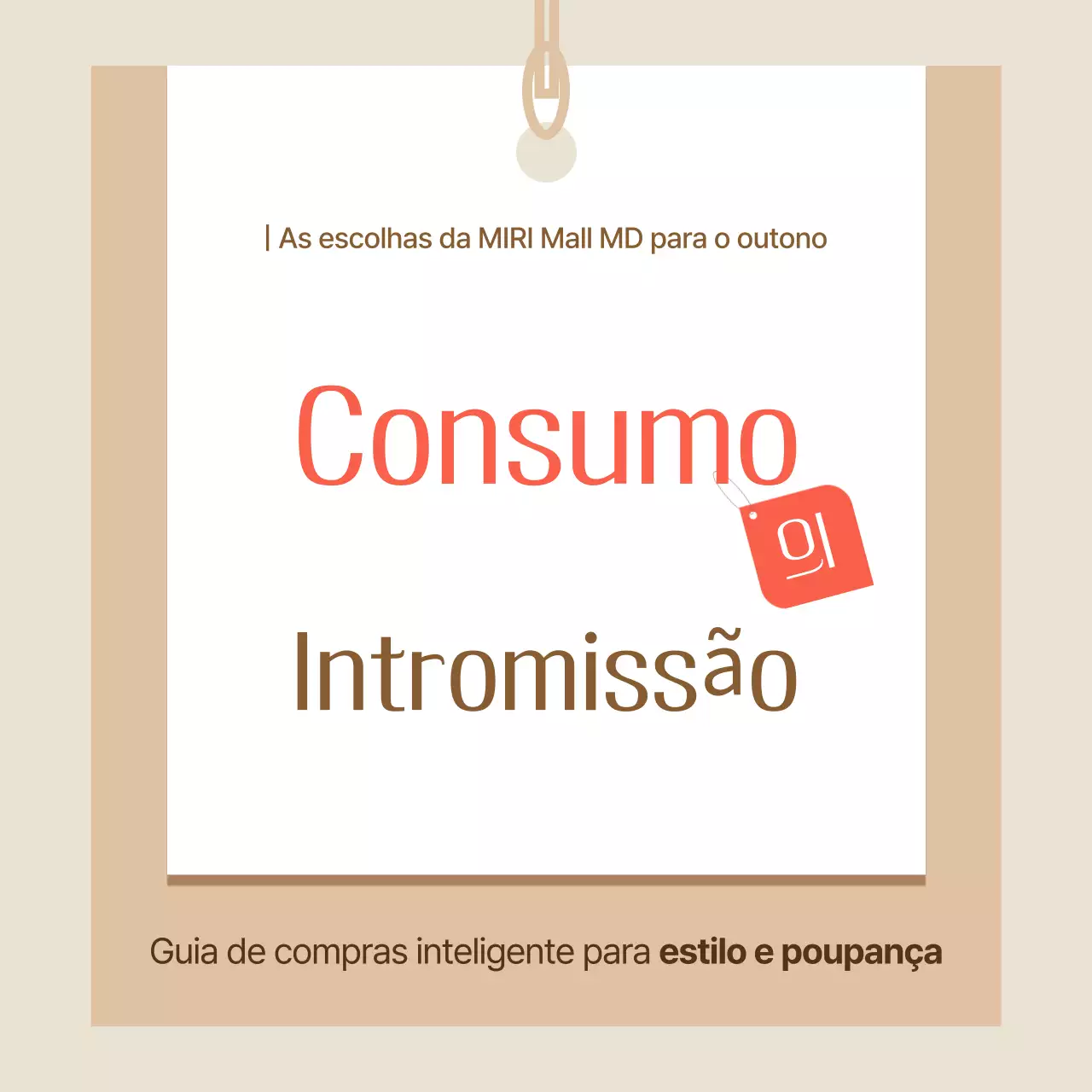 Anúncio de compras simples bege