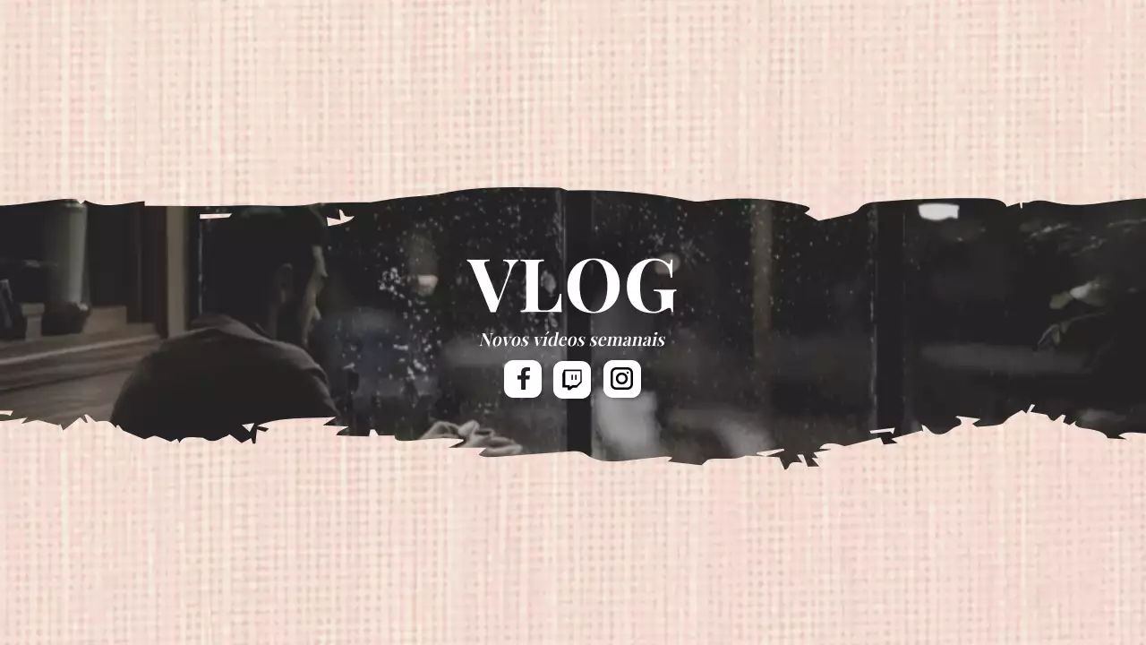 bege rústico anúncio vlog canal youtube arte