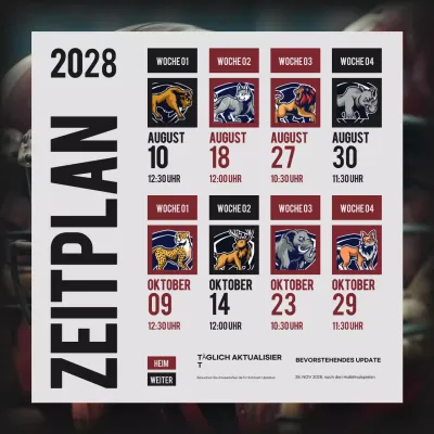 Black and Red Modern Tournament Mannschaftsplan