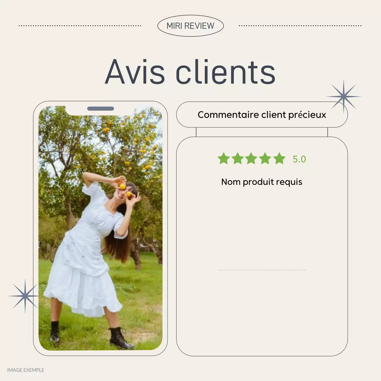 Annonce de révision simple en bleu marine et beige