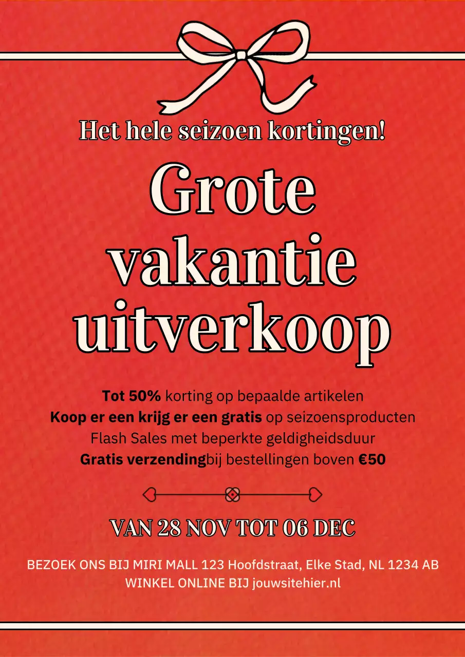 rood vet vakantie promotie