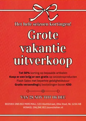 rood vet vakantie promotie