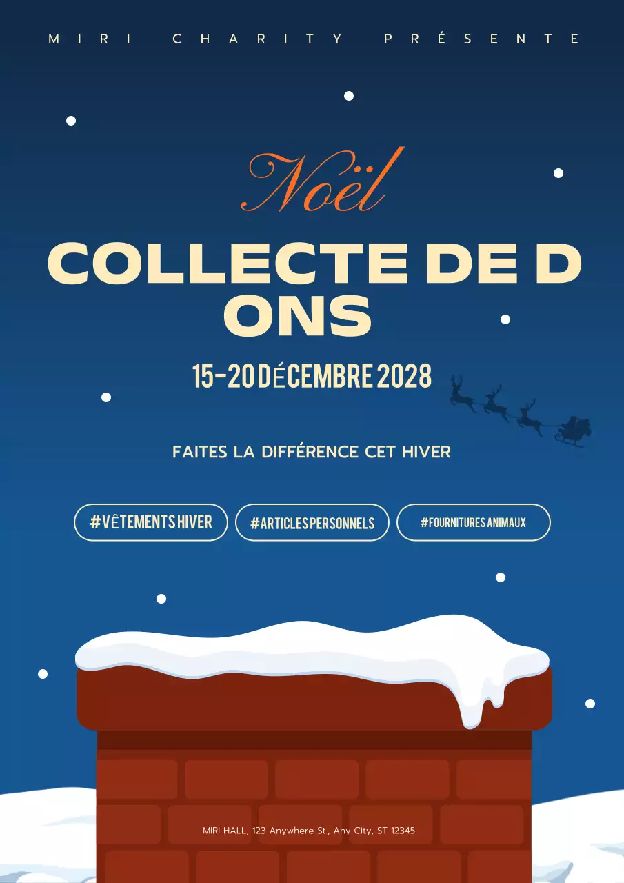 annonce de charité blue modern