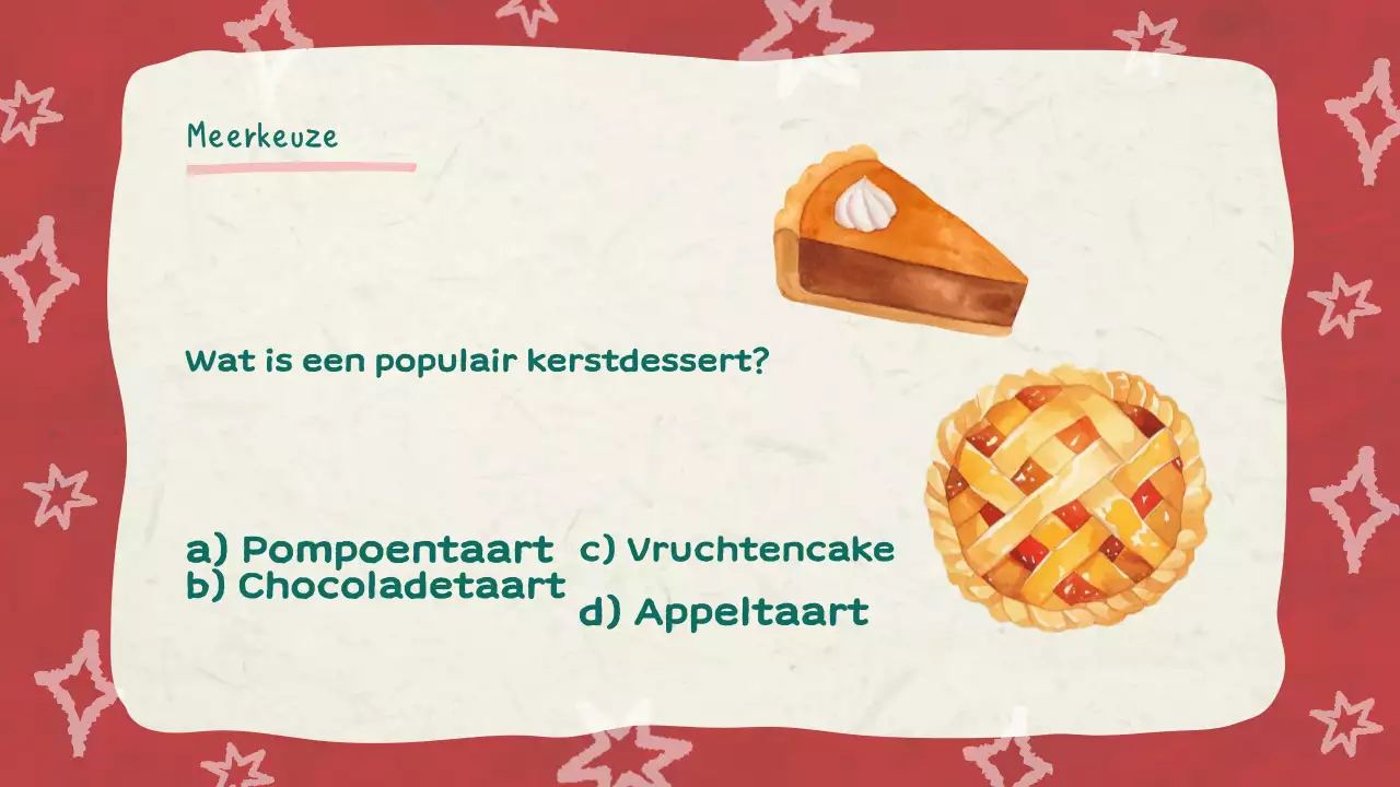 Rode illustratie kerst quiz diavoorstelling