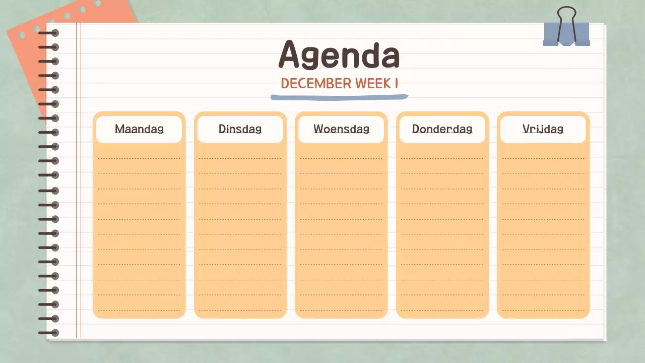 Eenvoudig Pastel Notitieboek Klasagenda voor School