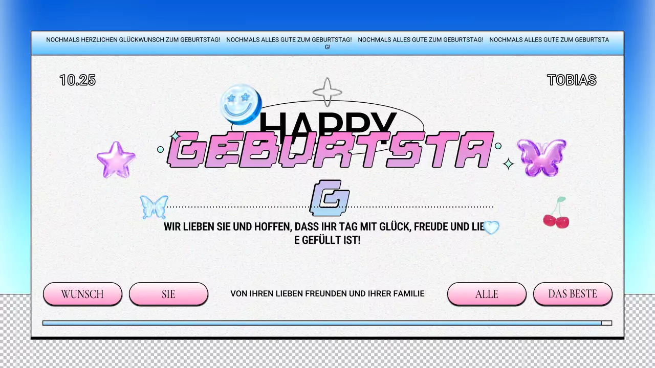 lila retro geburtstag design