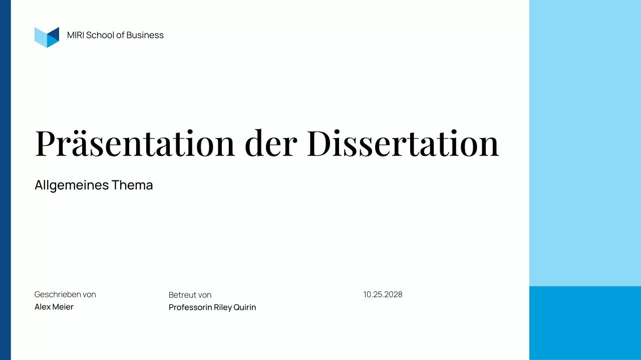 blue professional Diplomarbeit Präsentation