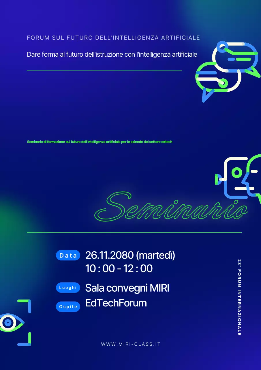 Promuovere seminari moderni in blu