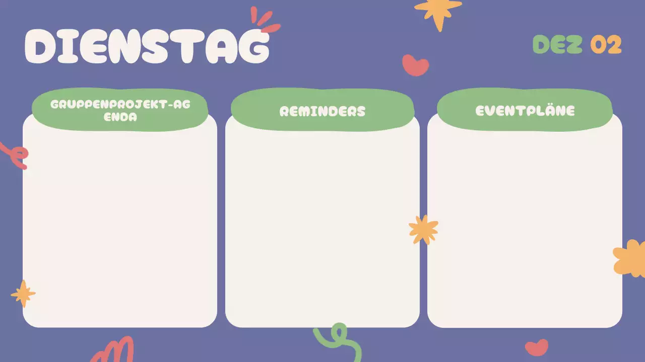 Blau Beige Grün Rot Verspielte Klasse Agenda