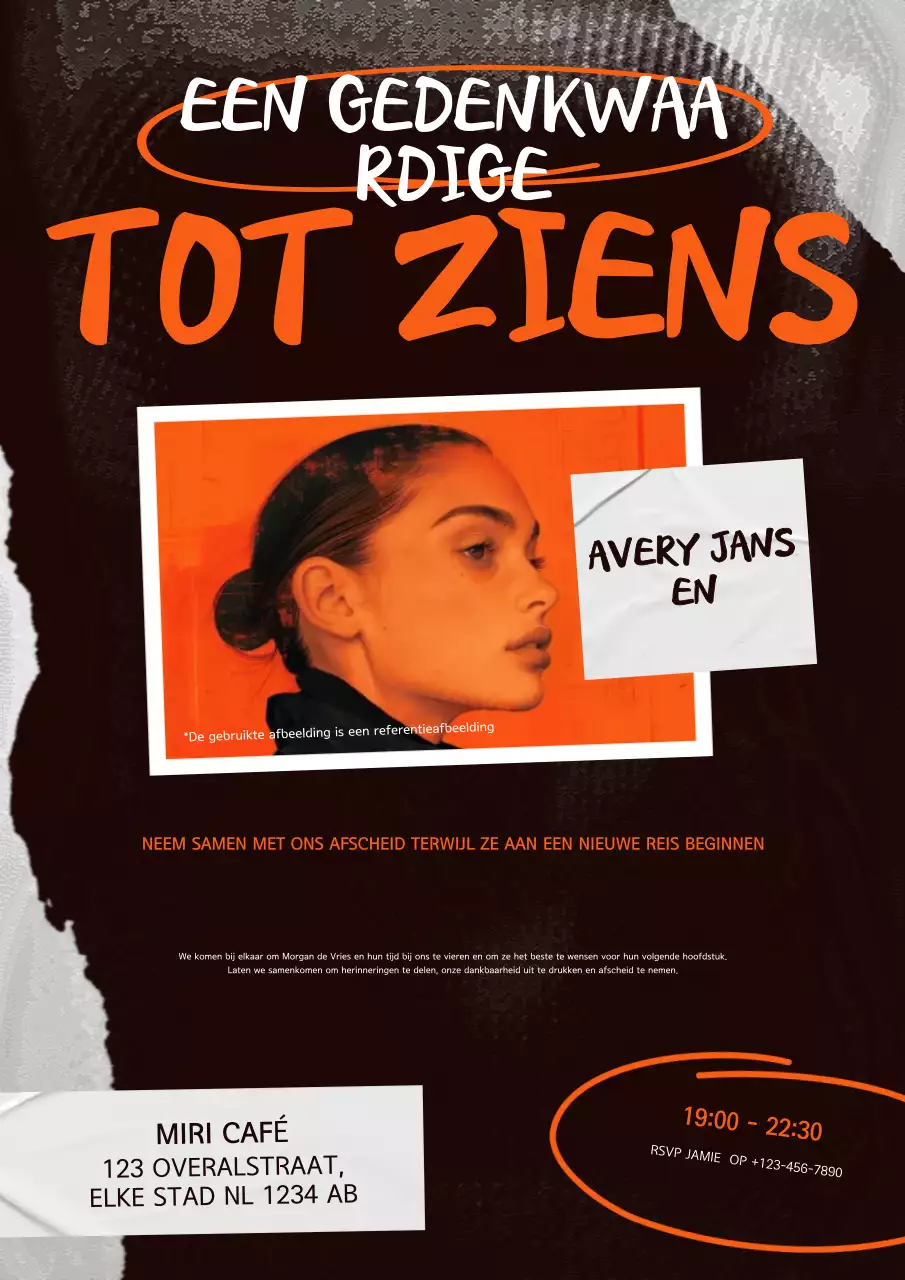 Zwart en Groen Grunge Afscheidsposter