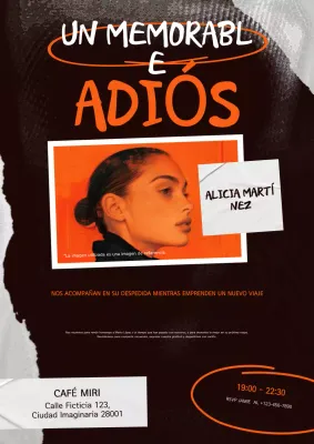 Cartel de despedida Grunge negro y verde