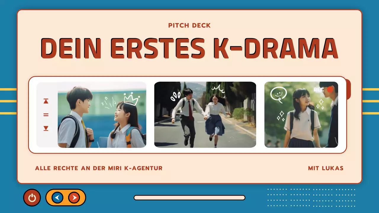 beige blau retro drama präsentation