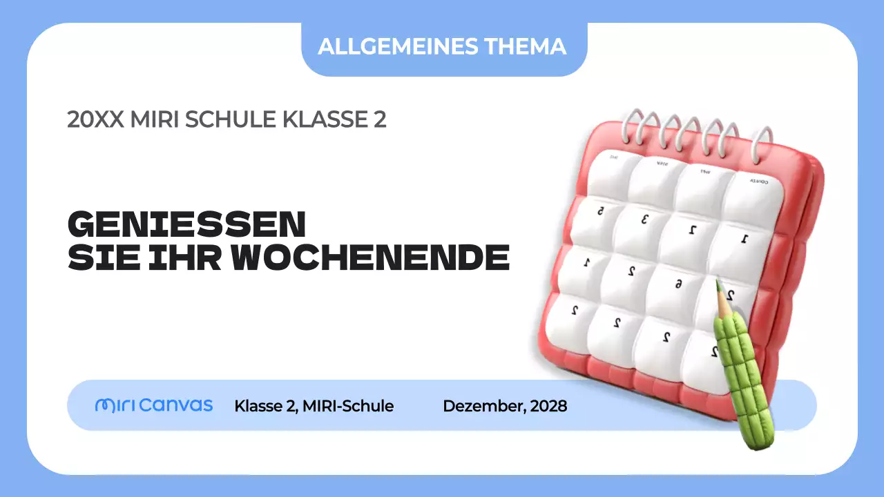 blauer einfacher Klassen-Agenda-Planer