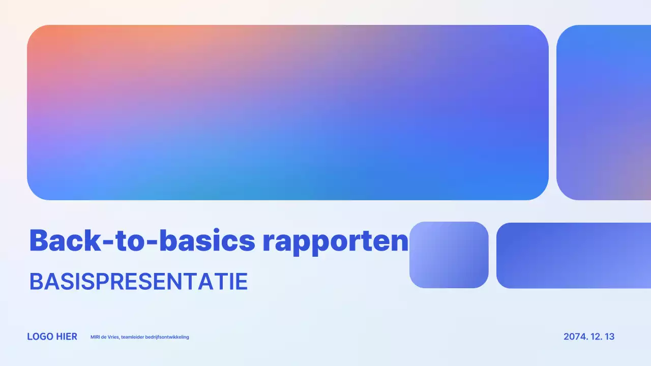 Blauwe standaard rapportinformatie doorgeven