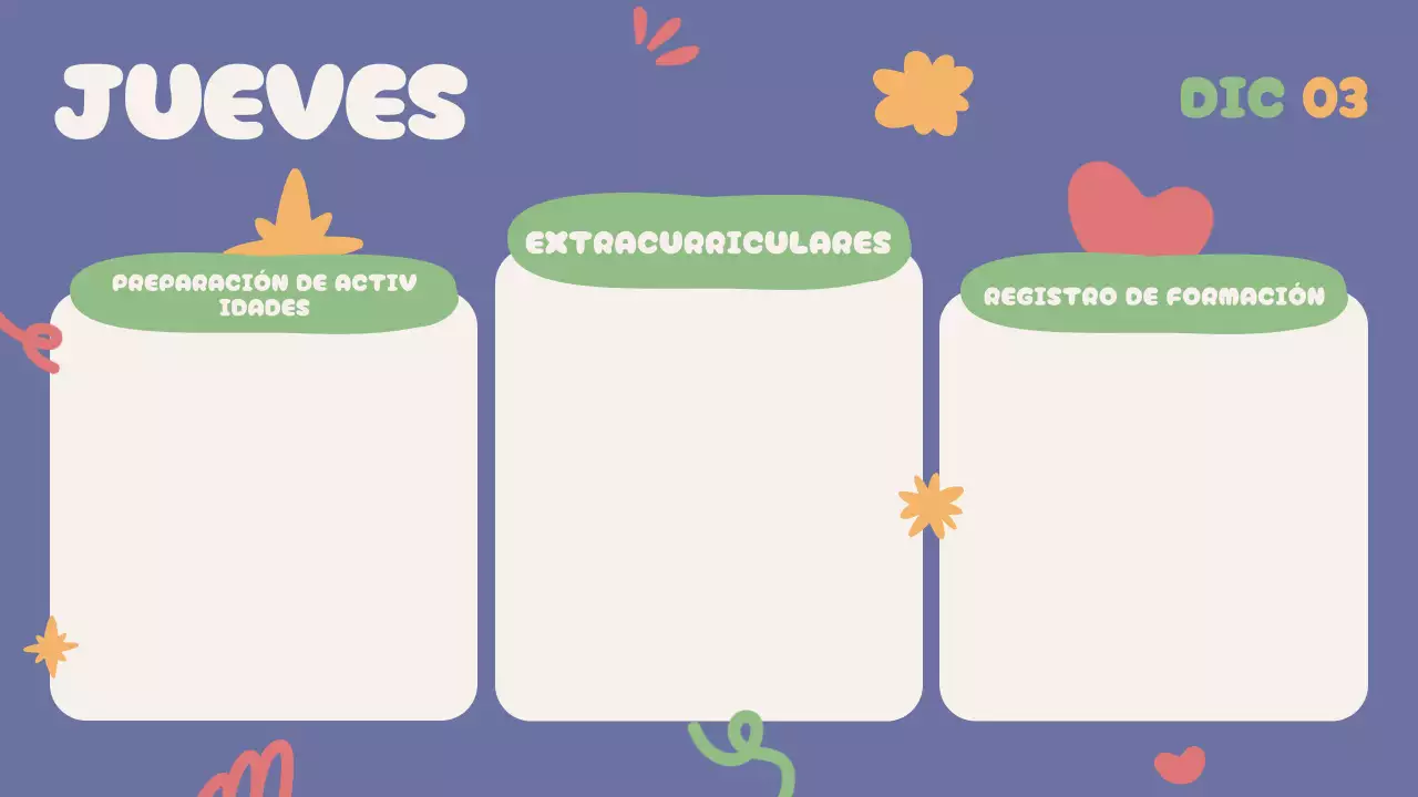 Azul Beige Verde Rojo Agenda lúdica de la clase