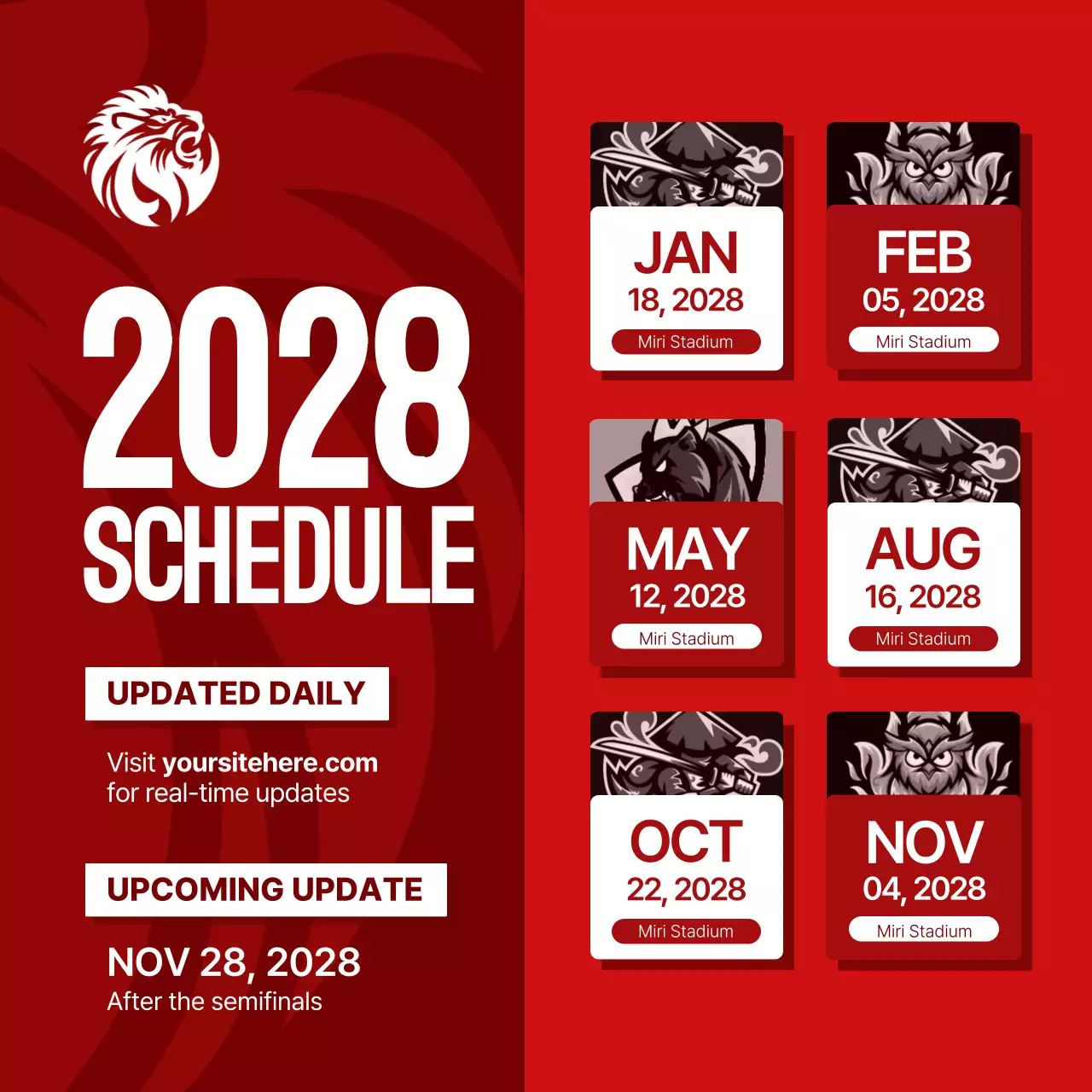 Thông báo lịch trình sự kiện Red Bold trên mạng xã hội