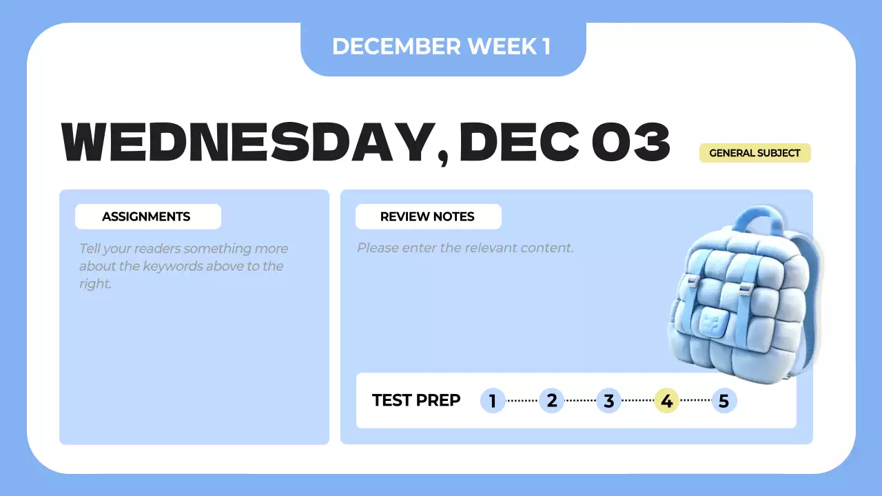 Presentasi Jadwal Kelas Modern Biru