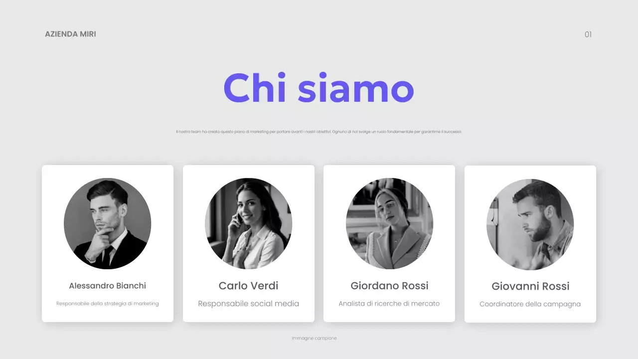 presentazione del piano di marketing moderno viola