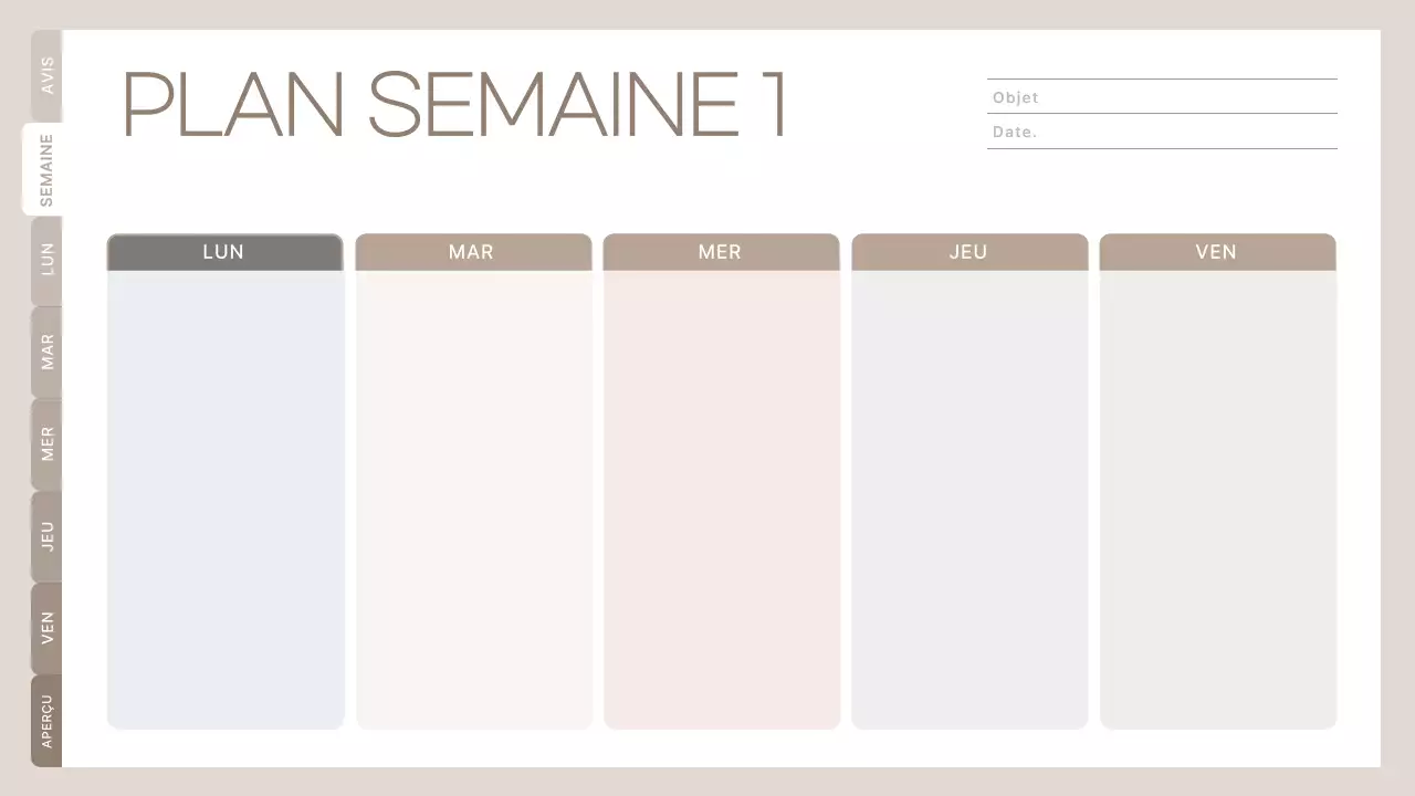 agenda de classe minimaliste beige calendrier