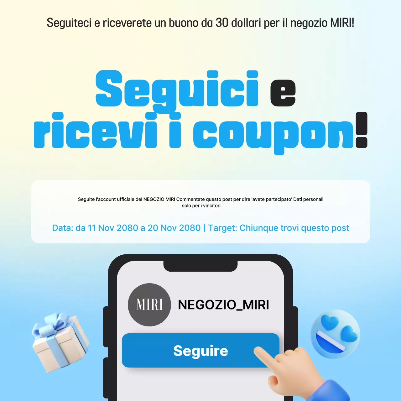 Eventi blu moderni sui social media