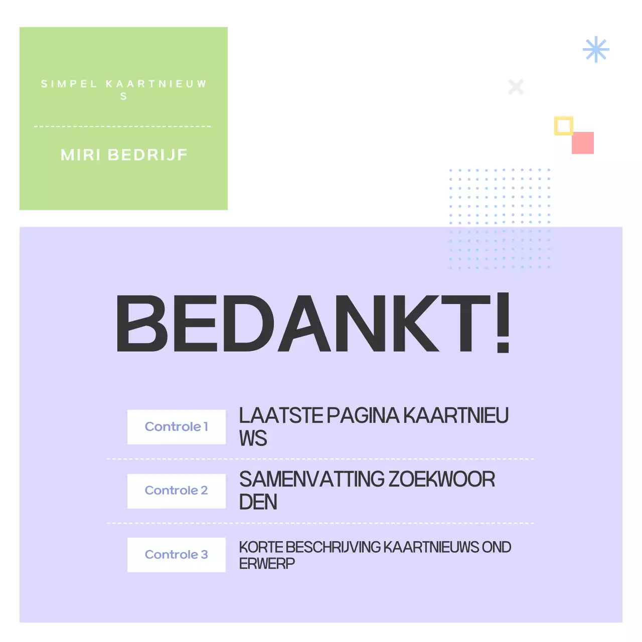 Een gids met eenvoudige vormen in paars en grijs