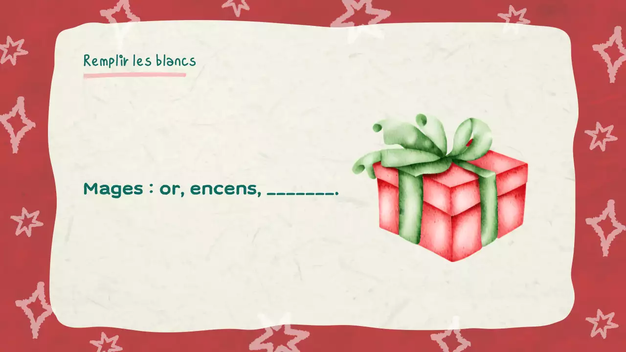 Illustration rouge Quiz de Noël Diaporama