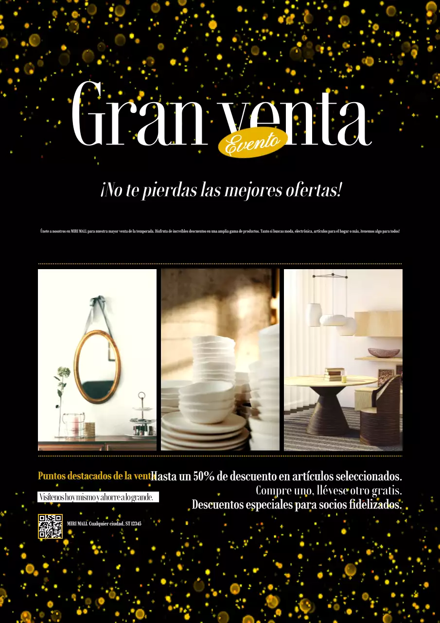 anuncio de venta elegante negro