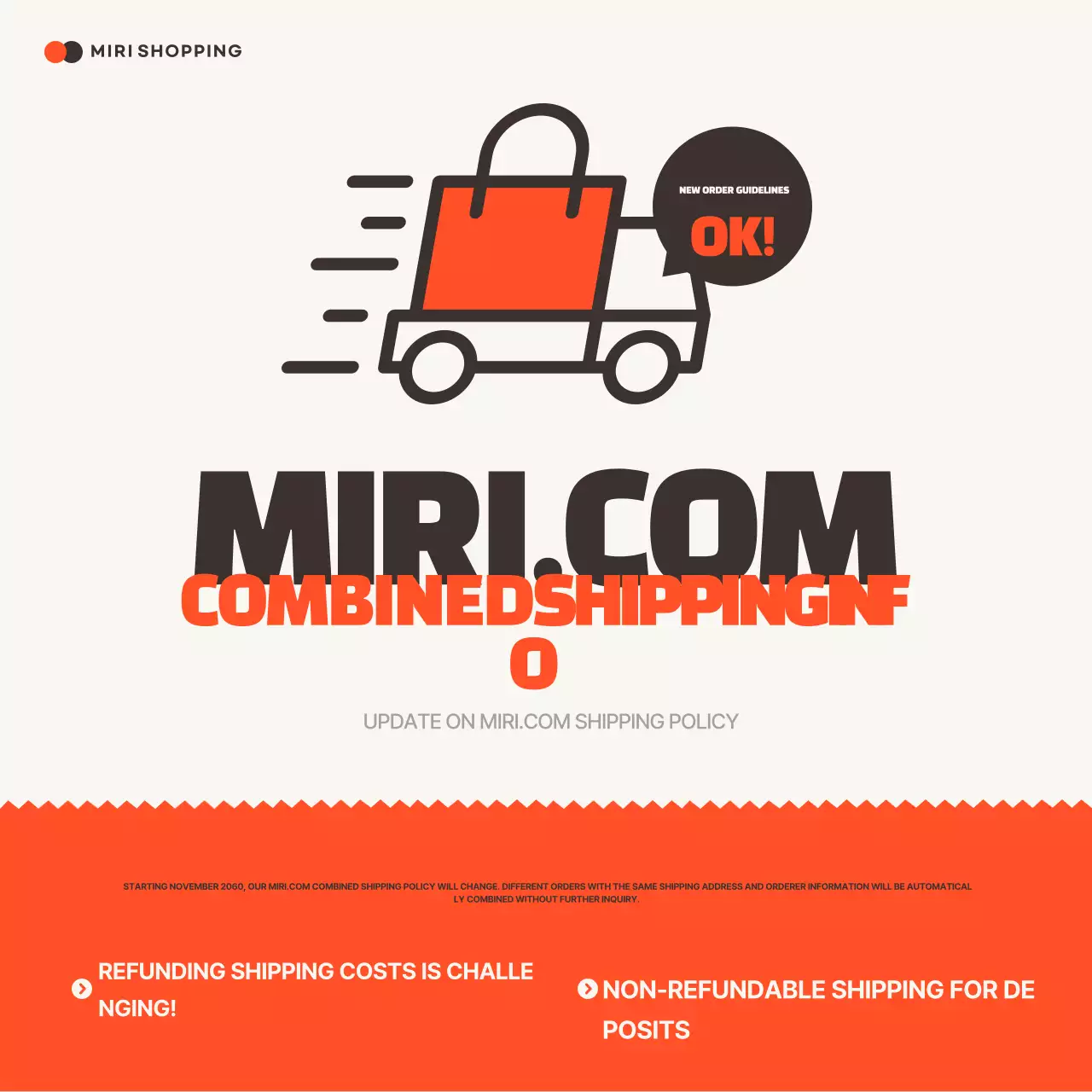 Pengumuman Pengiriman Modern Orange di Media Sosial