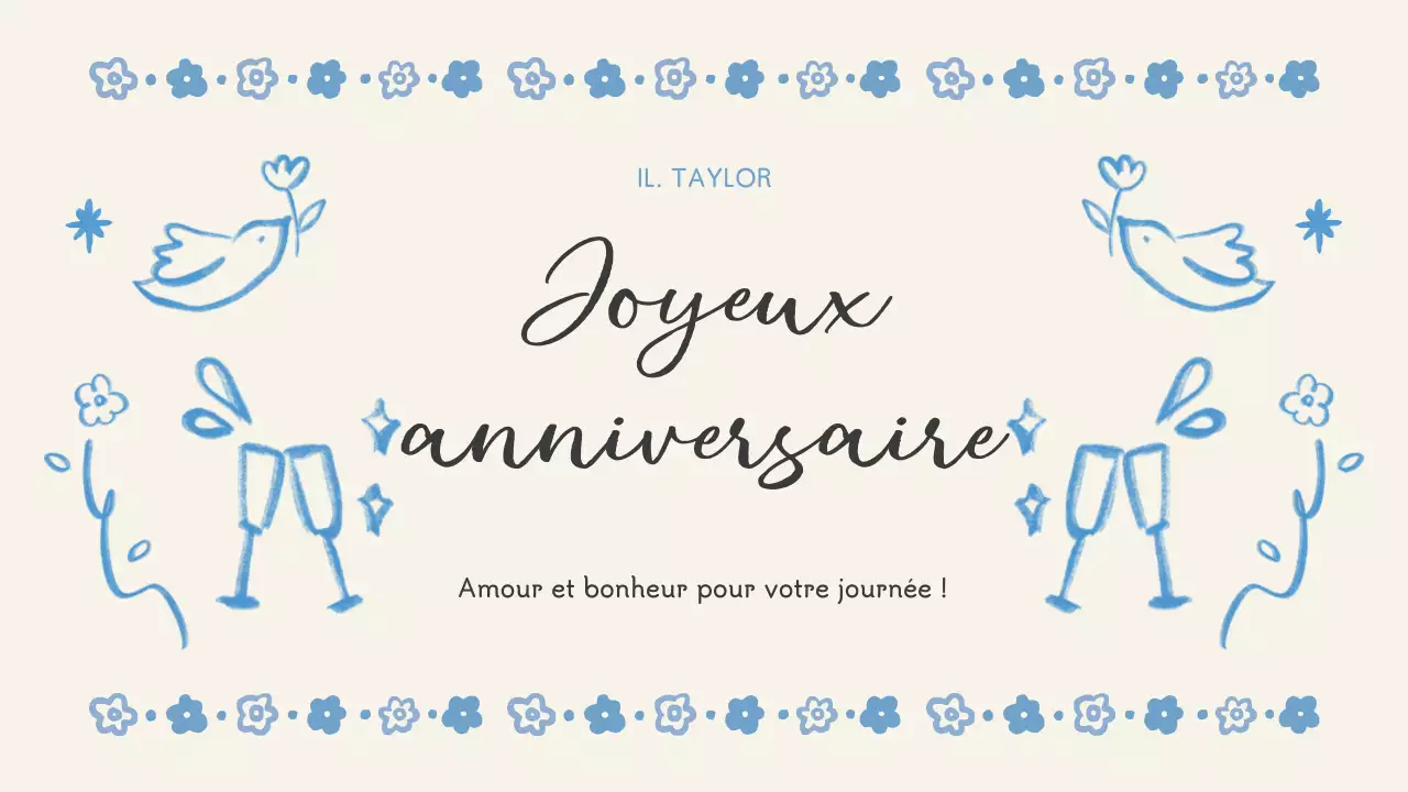 événement floral bleu anniversaire
