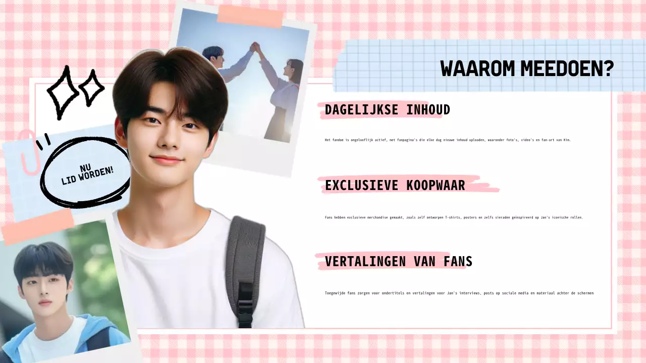 Pastelroze en Blauwe Doodle K-Drama Presentatie