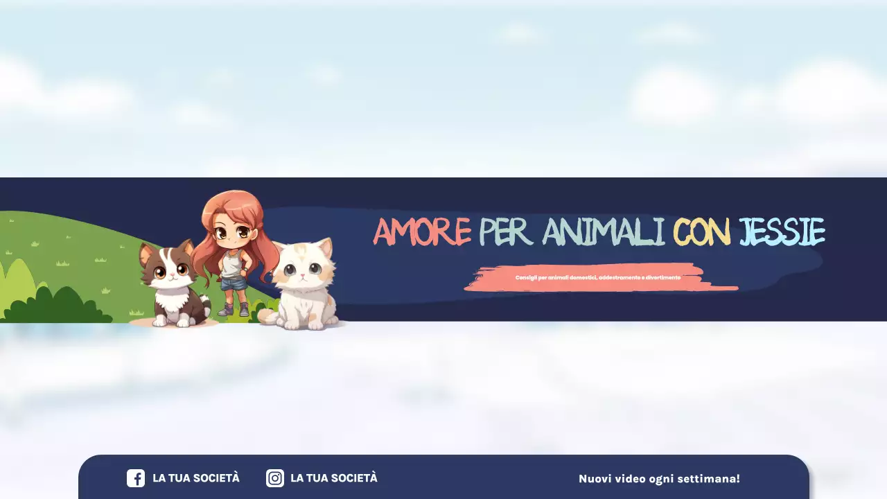 canale per la cura degli animali domestici del cartone animato blu