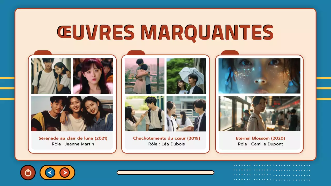 beige blue retro drama presentation