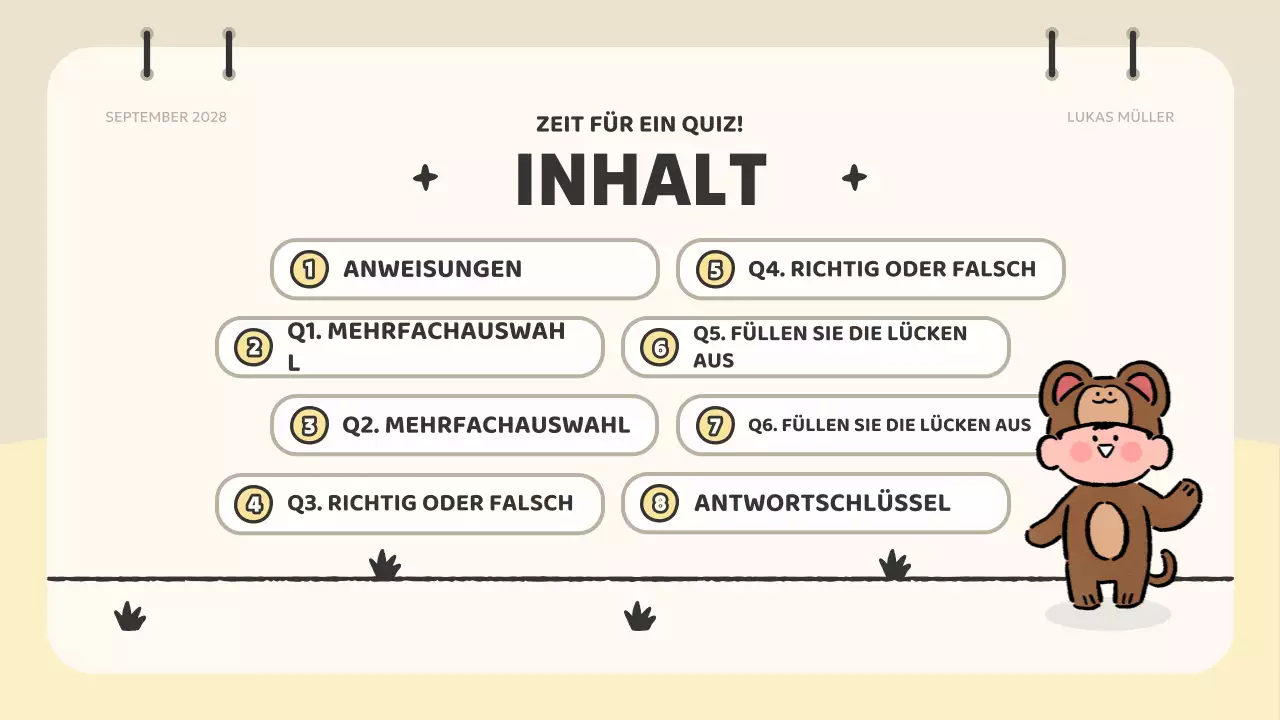 rosa Animation Quizmaterial