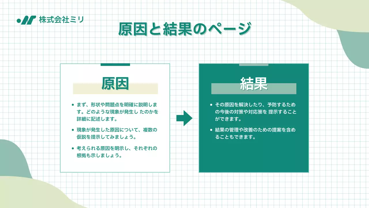 緑 シンプル 年次報告書 ドキュメント プレゼンテーション