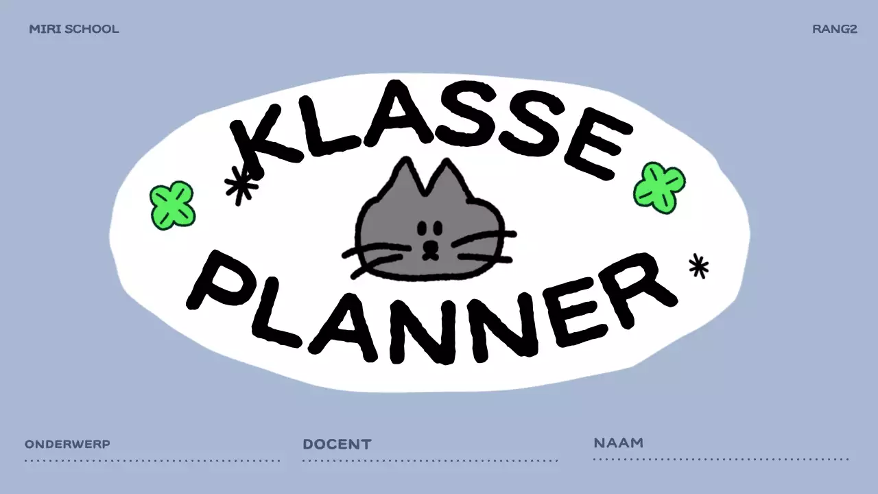 roze schattige klassenplanner