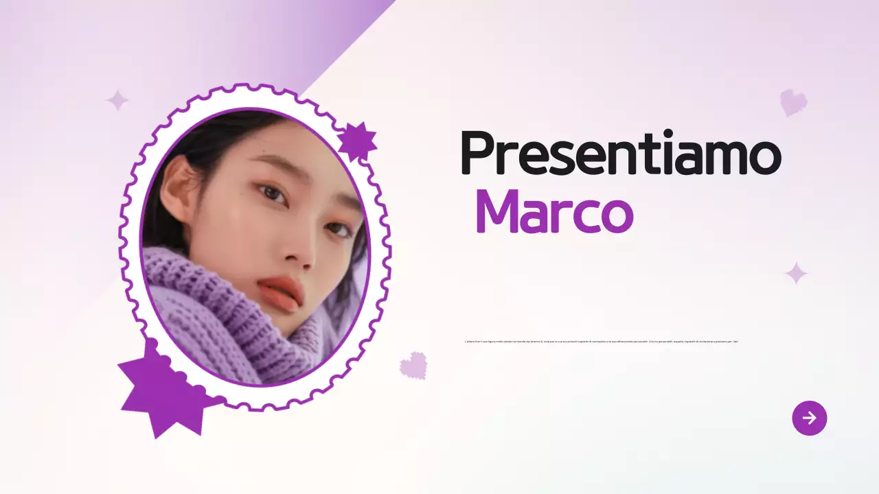 Presentazione del Pitch Deck del dramma K moderno viola