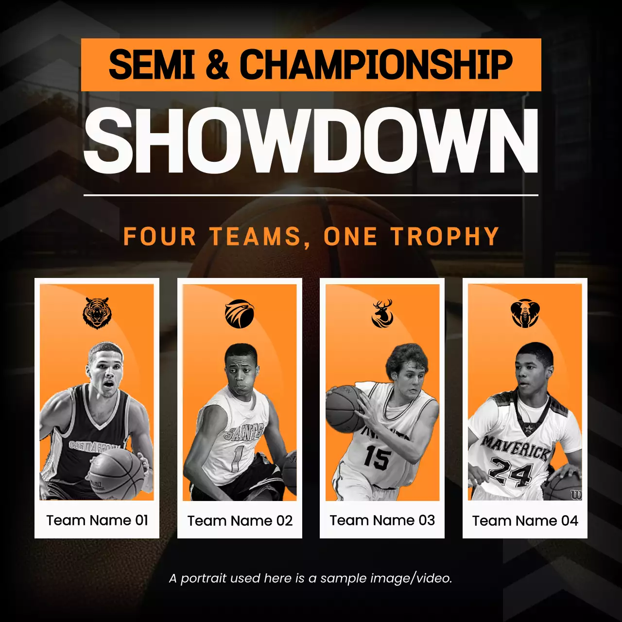 Orange Bold Basketball Promotion Social Media Post