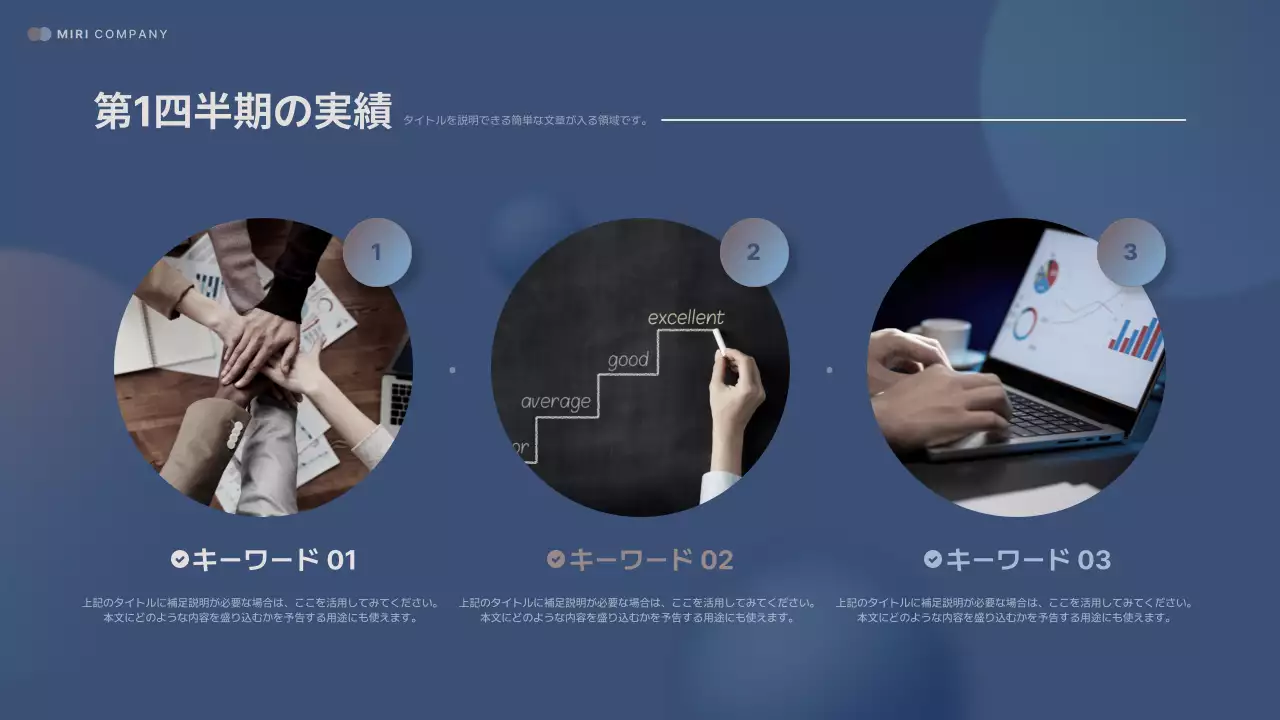 青 モダン レポート 報告書 プレゼンテーション