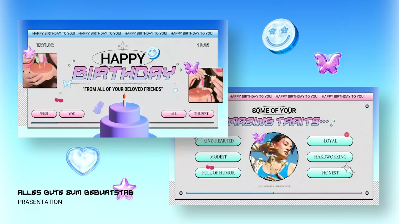 lila retro geburtstag design