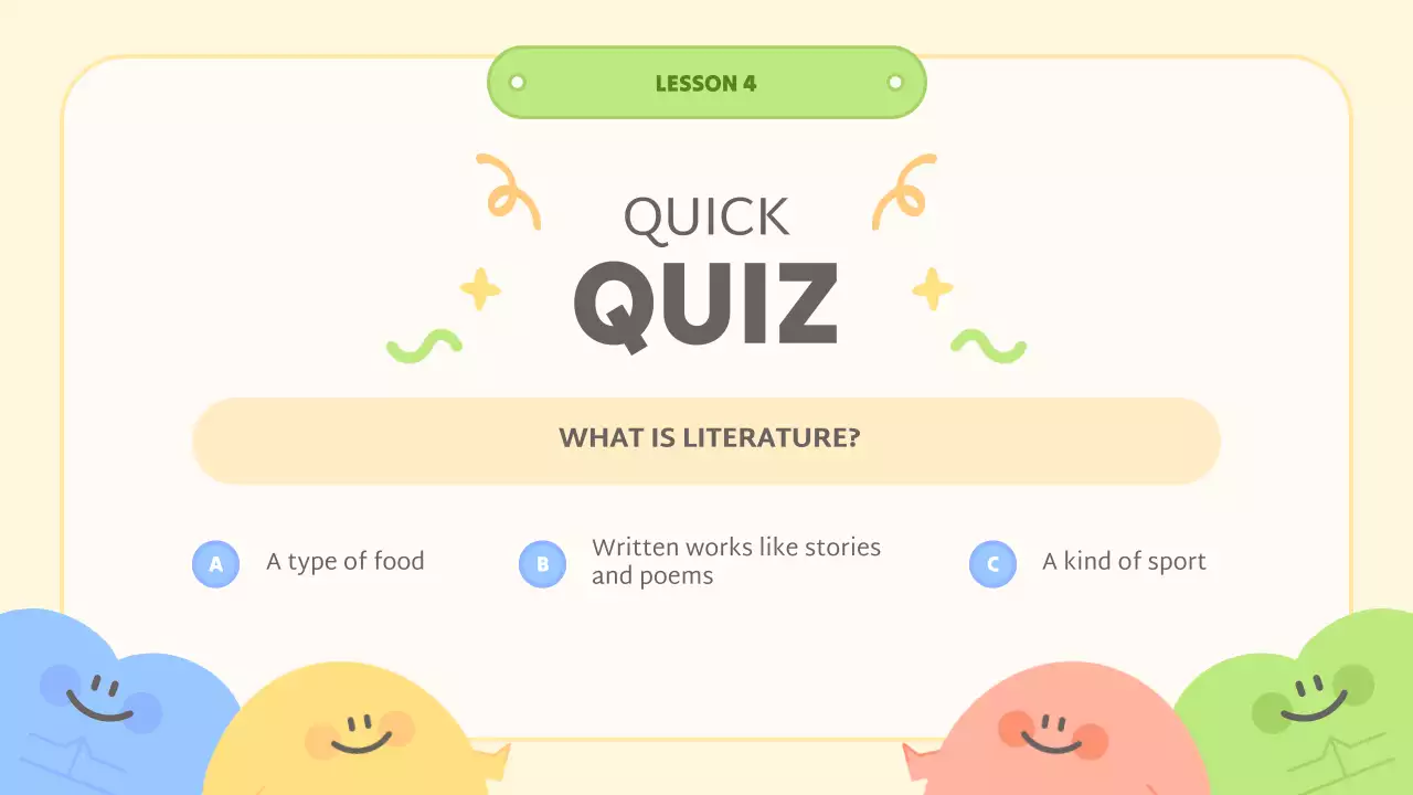 Blue Simple Literature Course Presentation