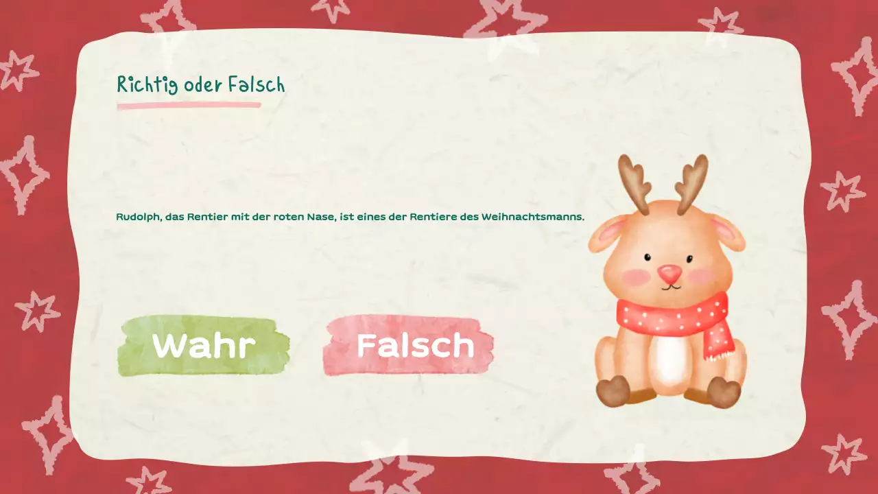 Rote Illustration Weihnachts-Quiz Diashow