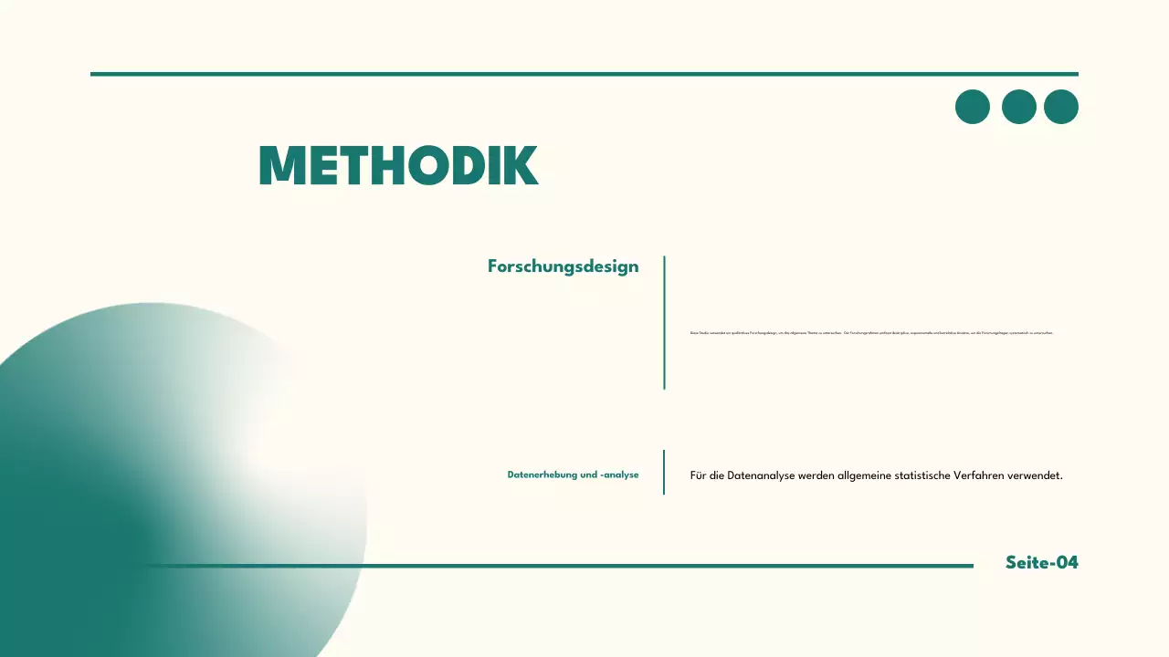 Minimalistische Thesenpräsentation in Grün