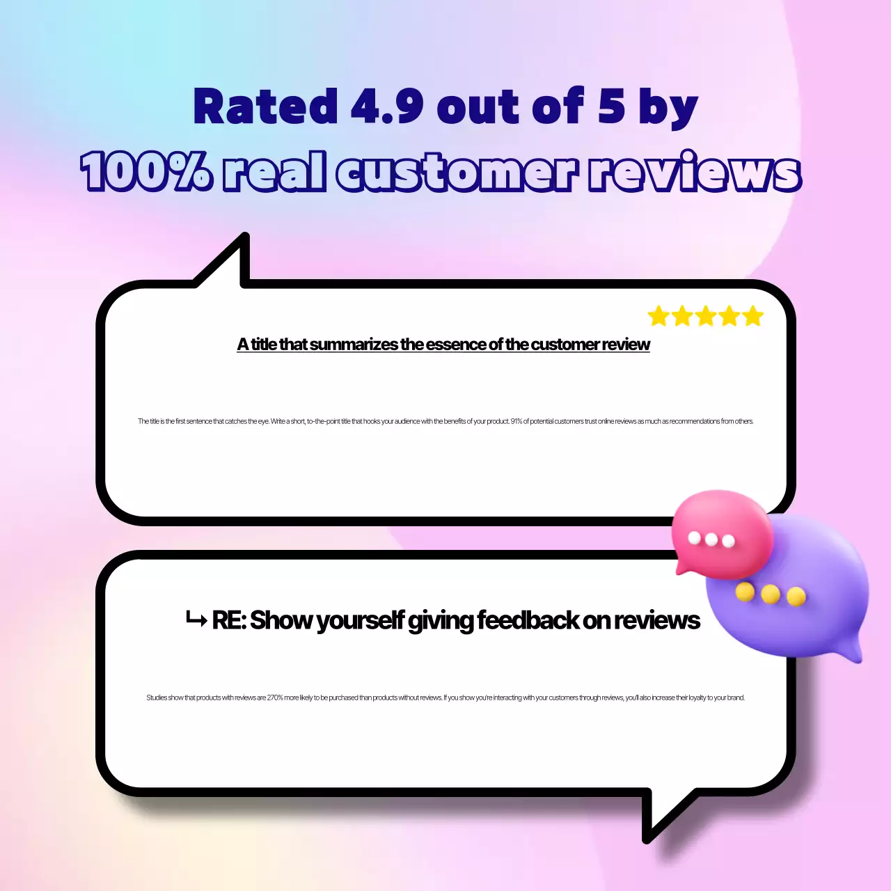 Pastel Modern Review Templates Anúncio Instagram Carrossel