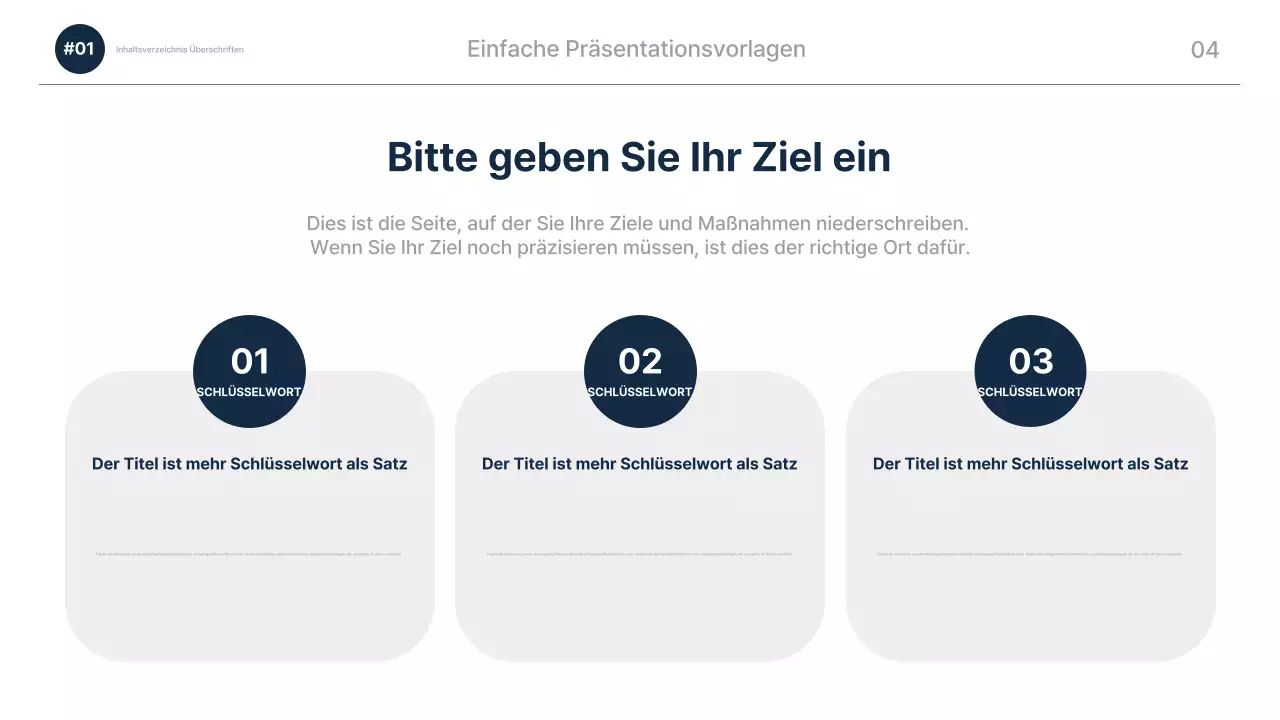 Marineblau Moderne Präsentation Beschreibung