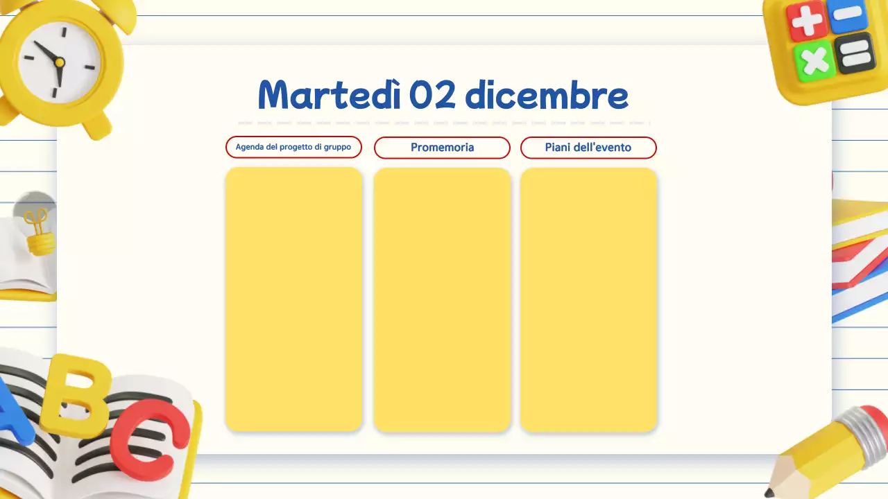 presentazione dell'agenda della classe di istruzione 3d beige semplice