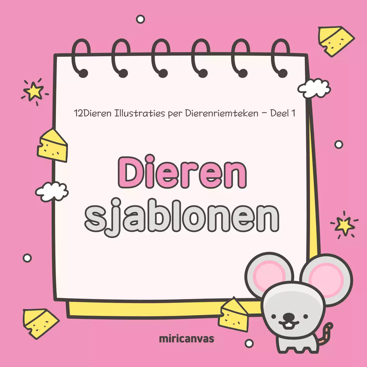 12 schattige dierenriem hoesjes in roze en geel