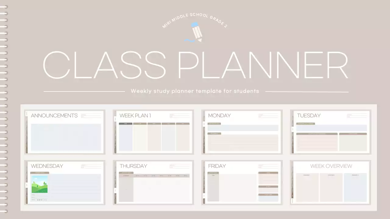 Beige Minimal Class Planner Presentation